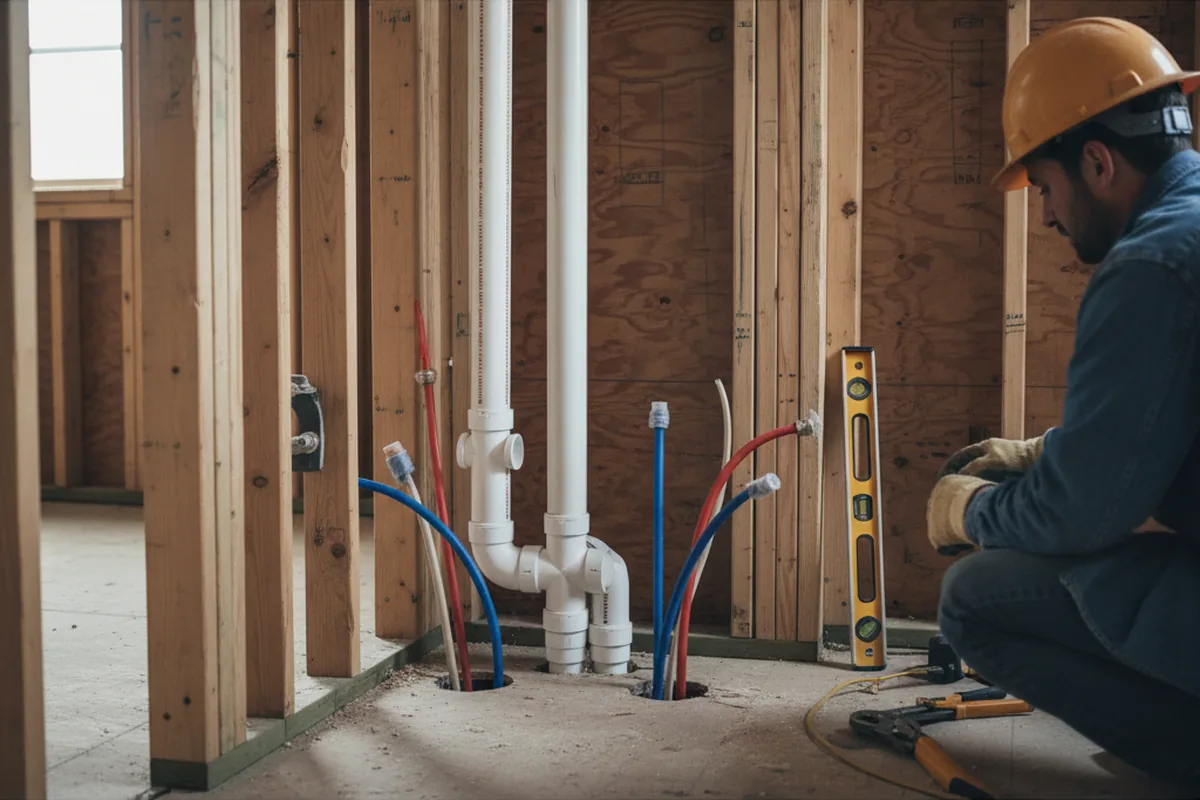 Drain and supply rough-in during Leak Detection in Sunol